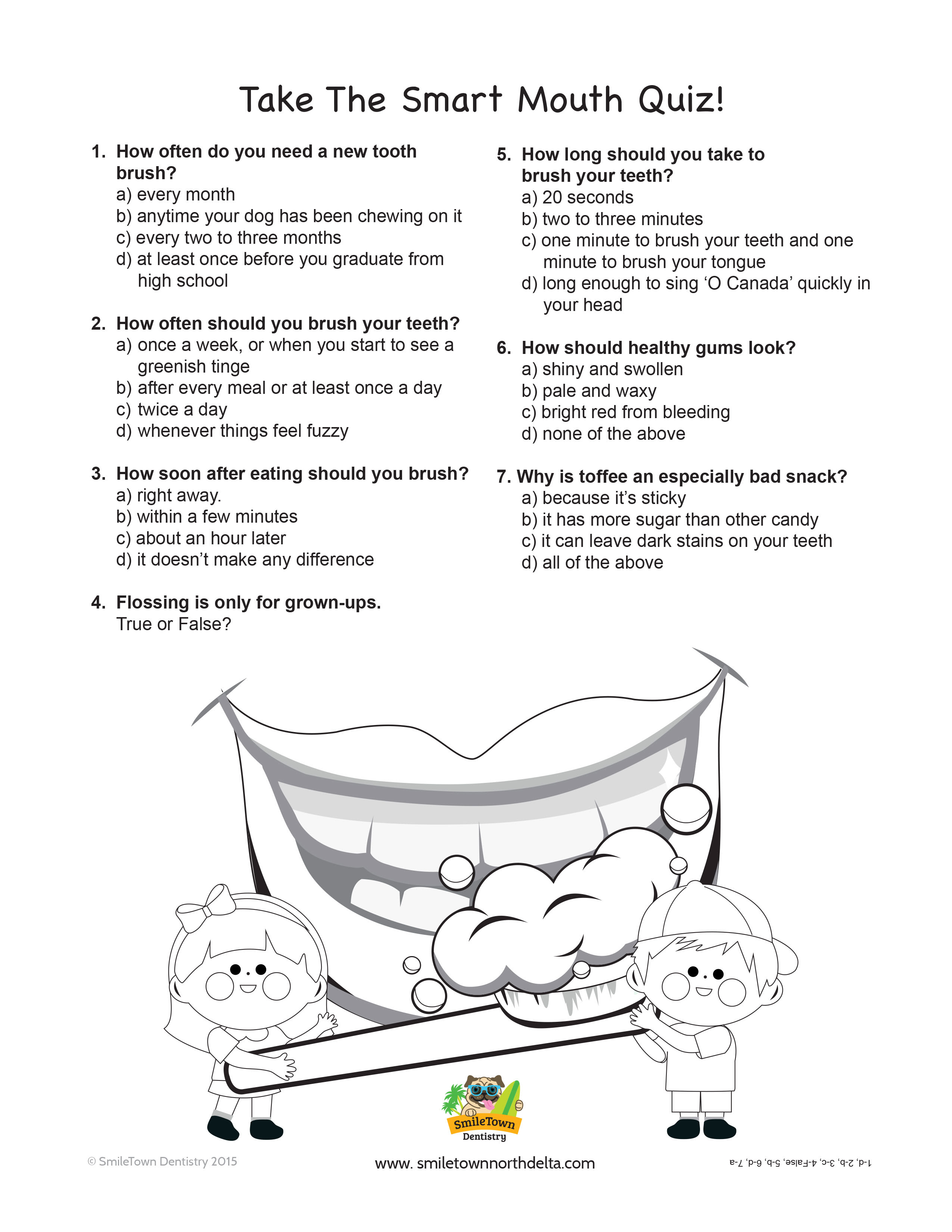 Smart Mouth Quiz, North Delta Childrens Dentist